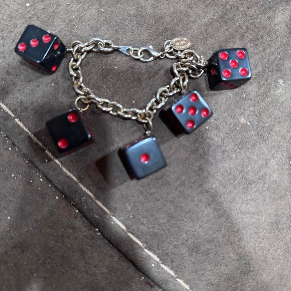 Vintage dice bracelet. Silver